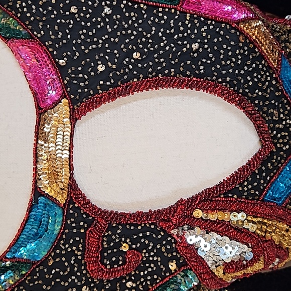 VINTAGE IN VOGUE DRESS MADE IN INDIA 8 BEADED SEQUINS 100% SILK 100% RAYON - Picture 3 of 13